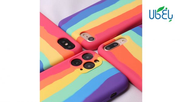 قاب سیلیکونی رنگین کمانی محافظ لنزدار برای گوشی‌ اپل iphone 12 mini