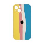 قاب سیلیکونی رنگین کمانی محافظ لنزدار برای گوشی‌ اپل iphone 13