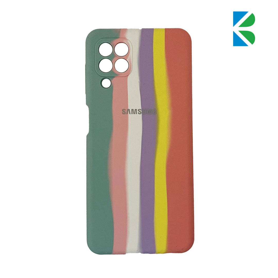 قاب سیلیکونی رنگین کمانی محافظ لنزدار برای گوشی‌ سامسونگ A22(4G)