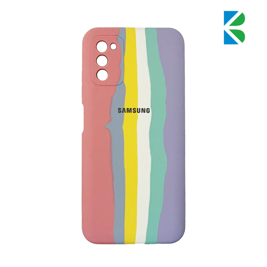 قاب سیلیکونی رنگین کمانی محافظ لنزدار برای گوشی‌ سامسونگ A03S