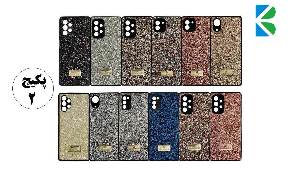 پکیج 12 تایی قاب Swarovski مناسب گوشی‌ های سامسونگ A33/A23/A13 4G/A03S/A03/A03 Core