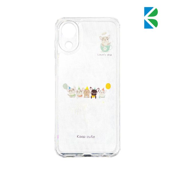 قاب ژله ای شفاف طرح دار محافظ لنزدار مناسب سامسونگ مدل A03 Core